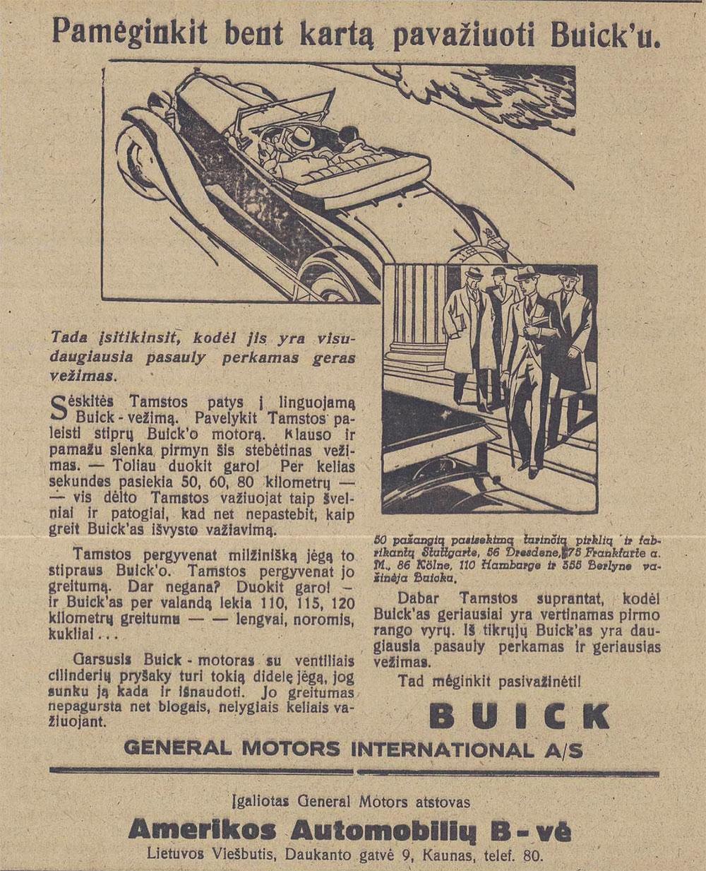 Pamėginkite bent kartą pavažiuoti „Buick&#039;u“