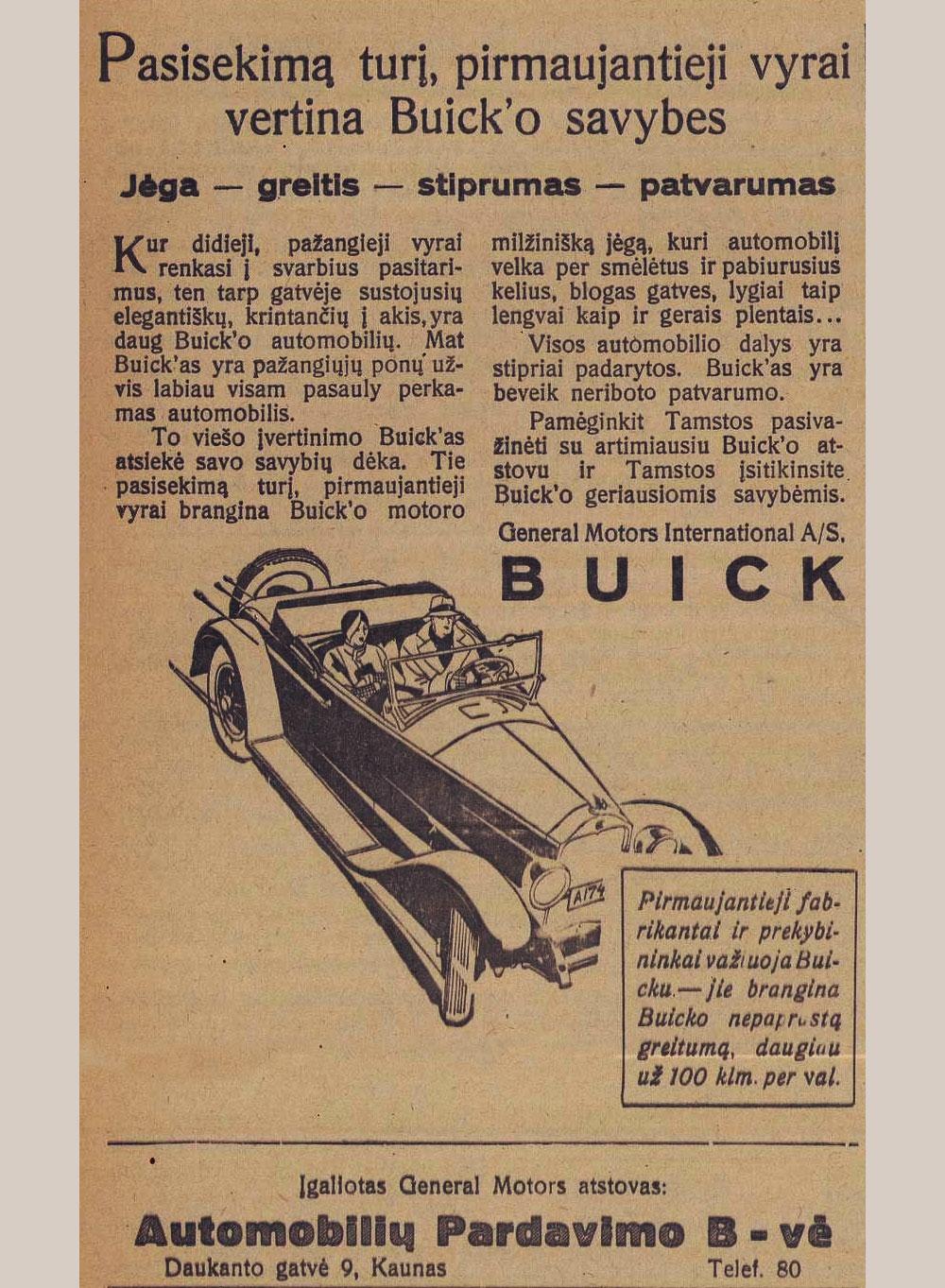 Pasisekimą turį, pirmaujantieji vyrai vertina „Buicko“ savybes