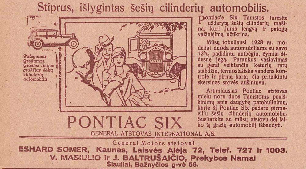 Stiprus, išlygintas šešių cilinderių automobilis / „PONTIAC SIX“ automobilis