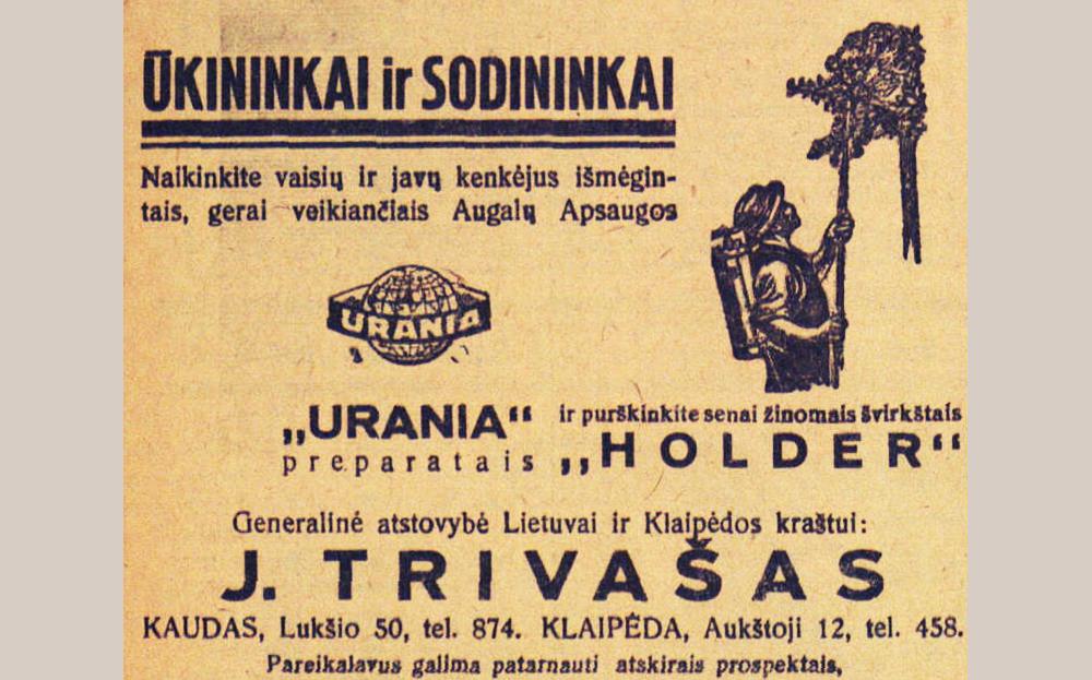 Augalų apsaugos preparatas „URANIA“ ir švirkštai „HOLDER“
