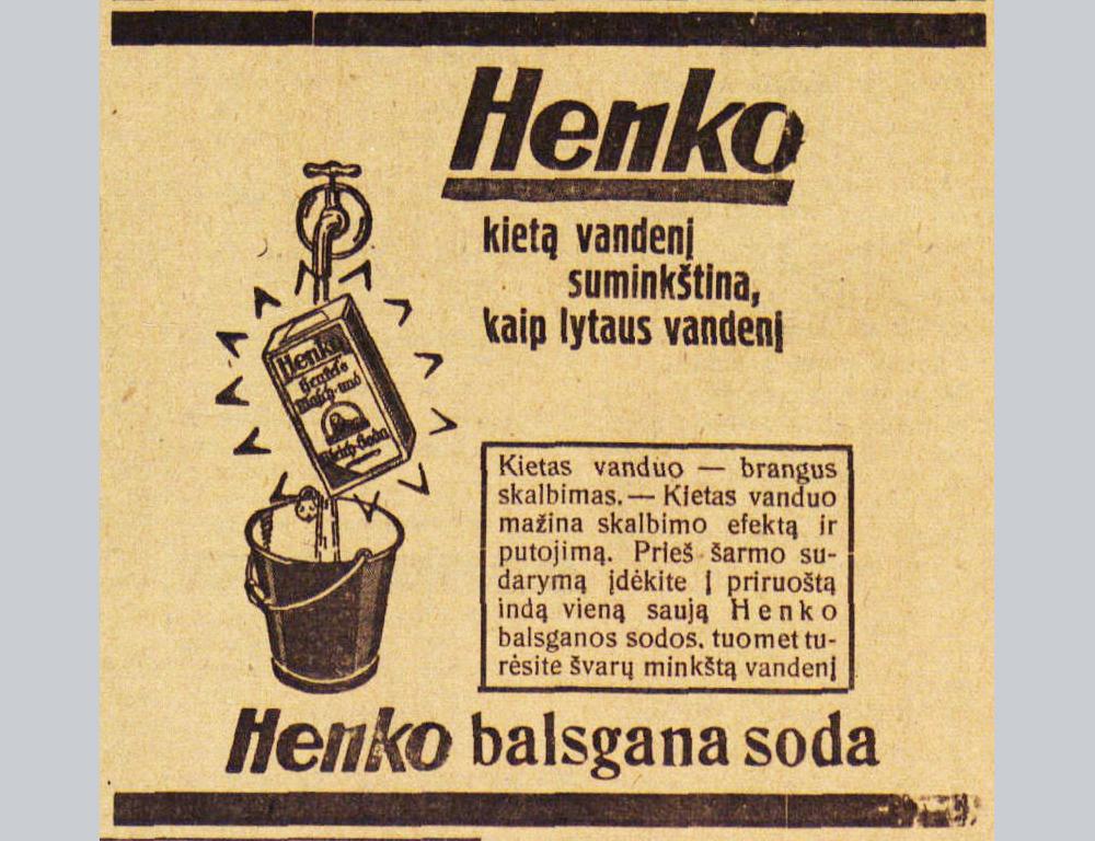 „Henko“ - kietą vandenį suminkština, kaip lytaus vandenį