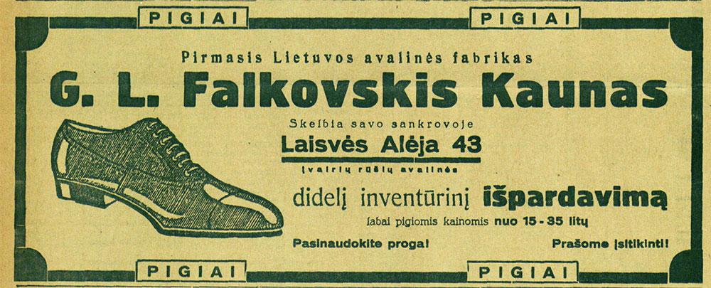 Pirmasis avalinės fabrikas G. L. Falkovskis Kaunas