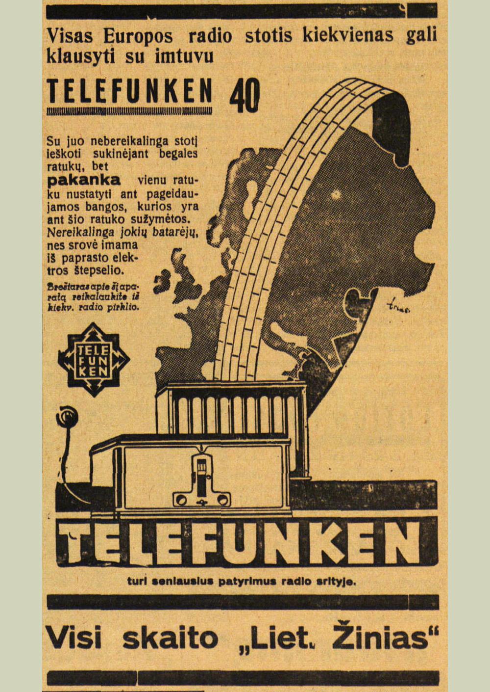 Radio imtuvas „TELEFUNKEN“