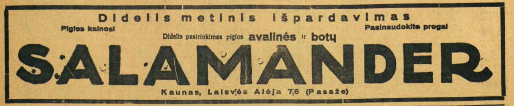 „SALAMANDER“ avalynė