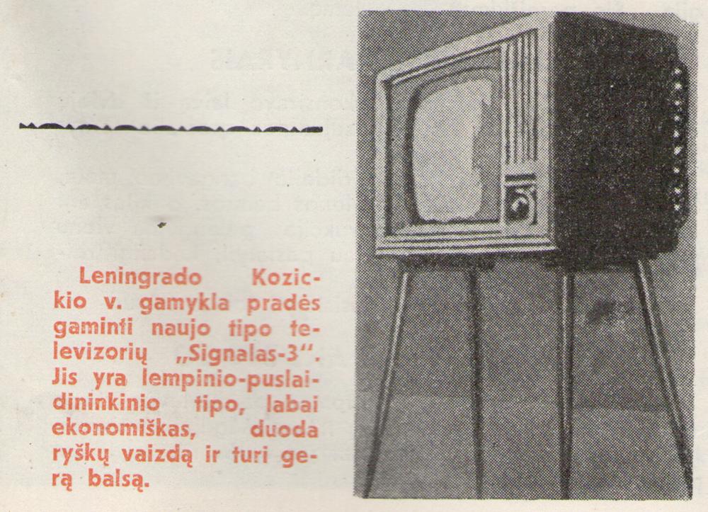 Naujo tipo televizorius „Signalas-3“
