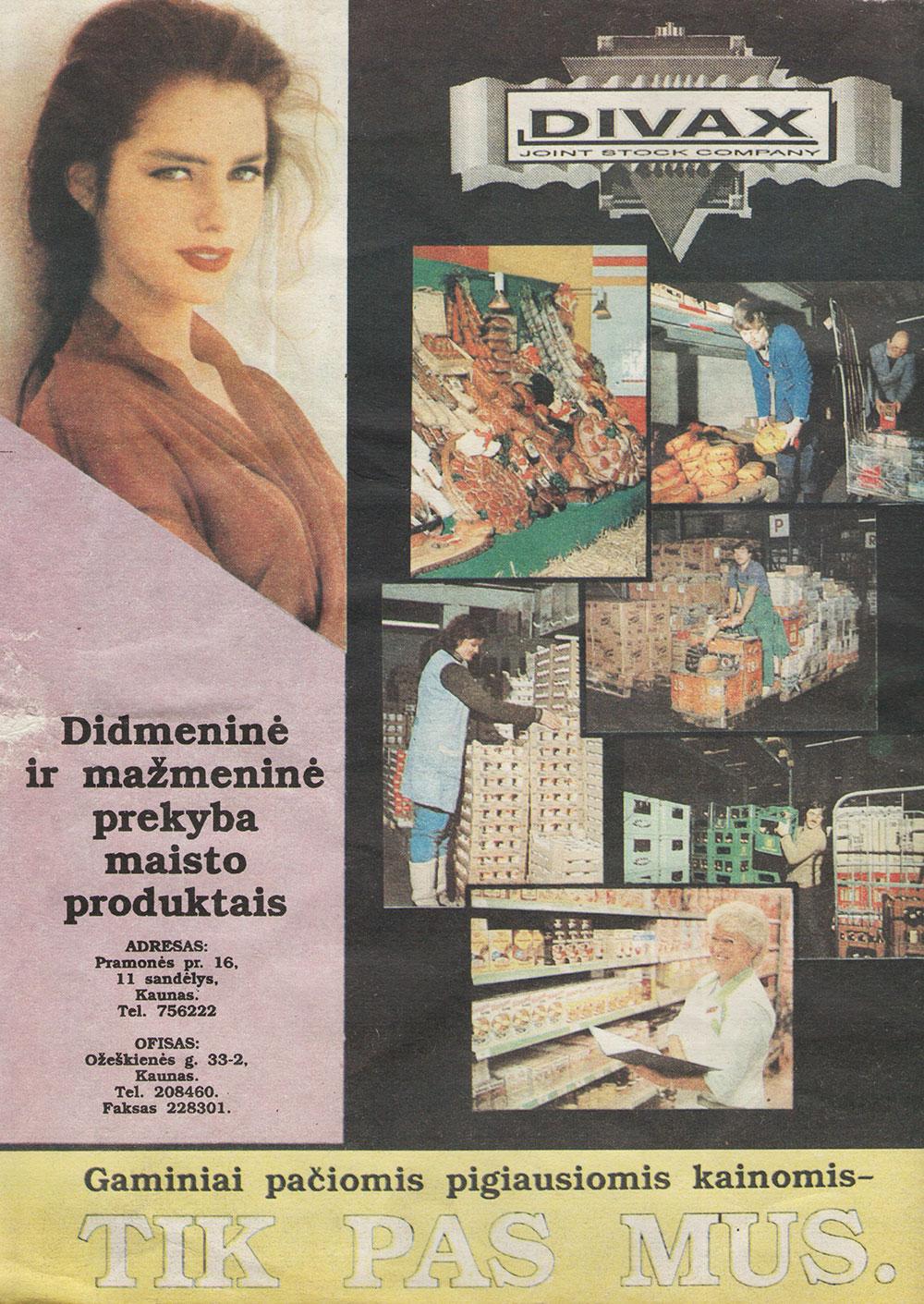 Didmeninė ir mažmeninė prekyba maisto produktais „DIVAX“
