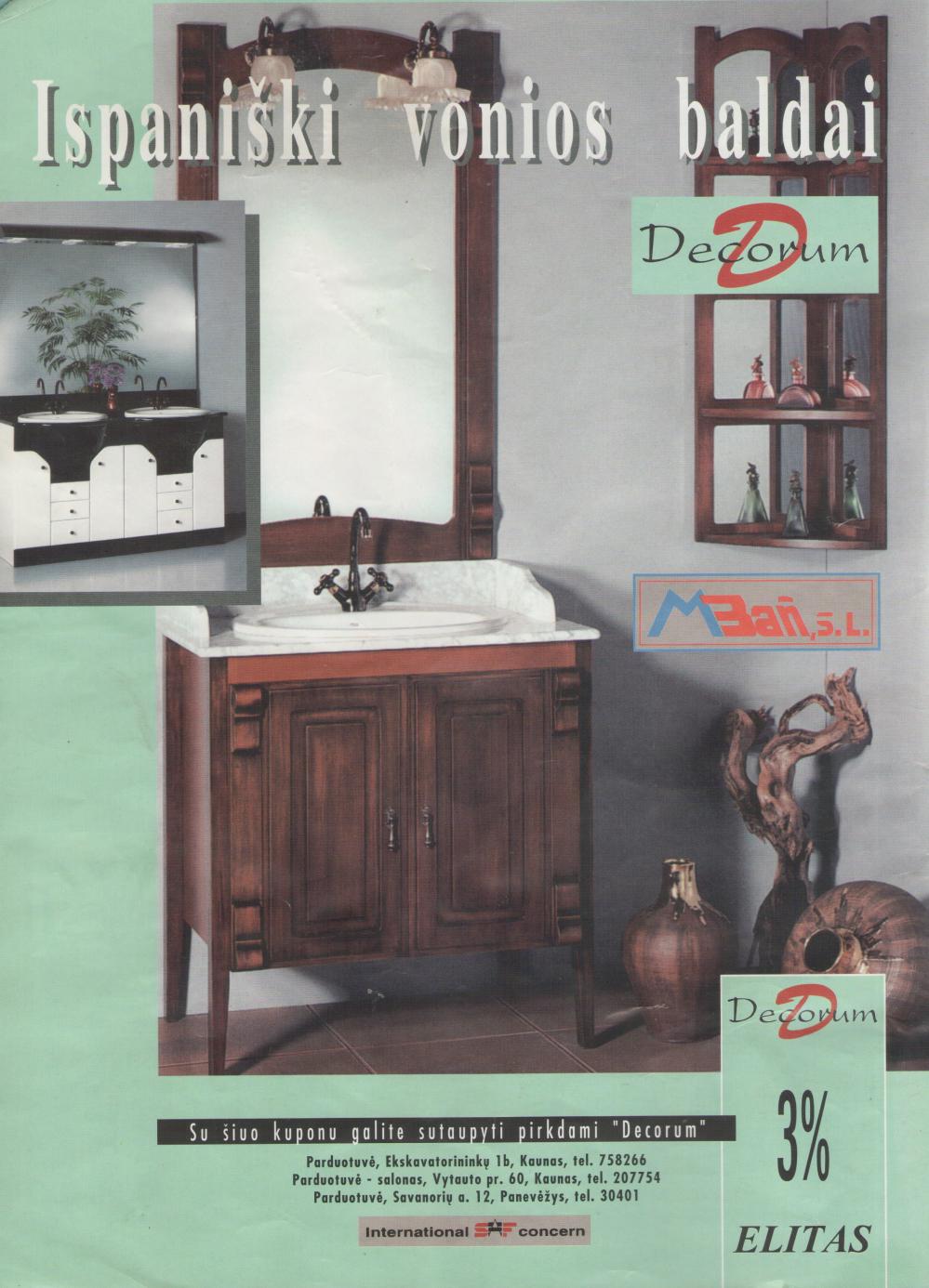 Ispaniški vonios baldai „Decorum“
