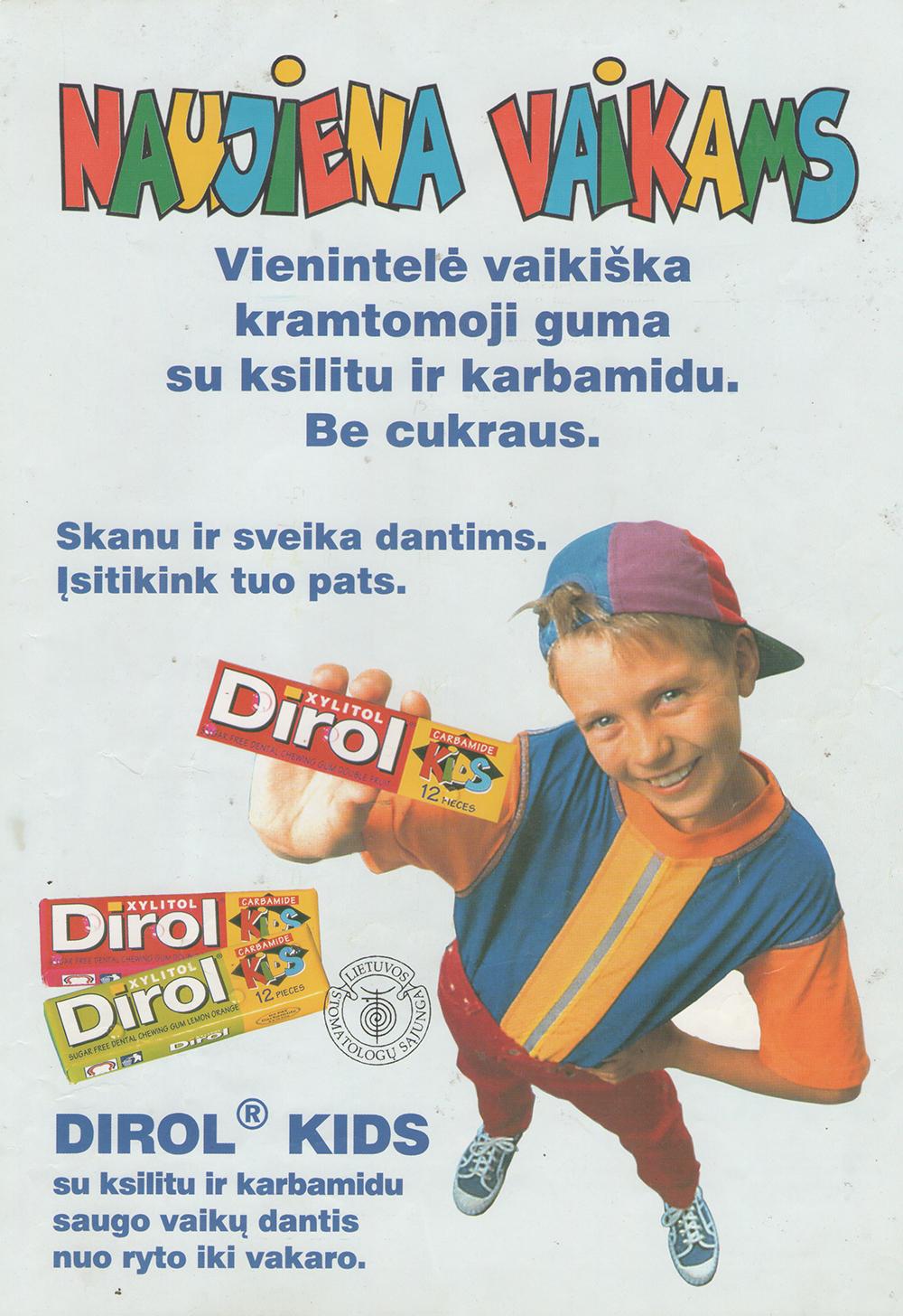 „Dirol Kids“ - Kramtomoji guma be cukraus