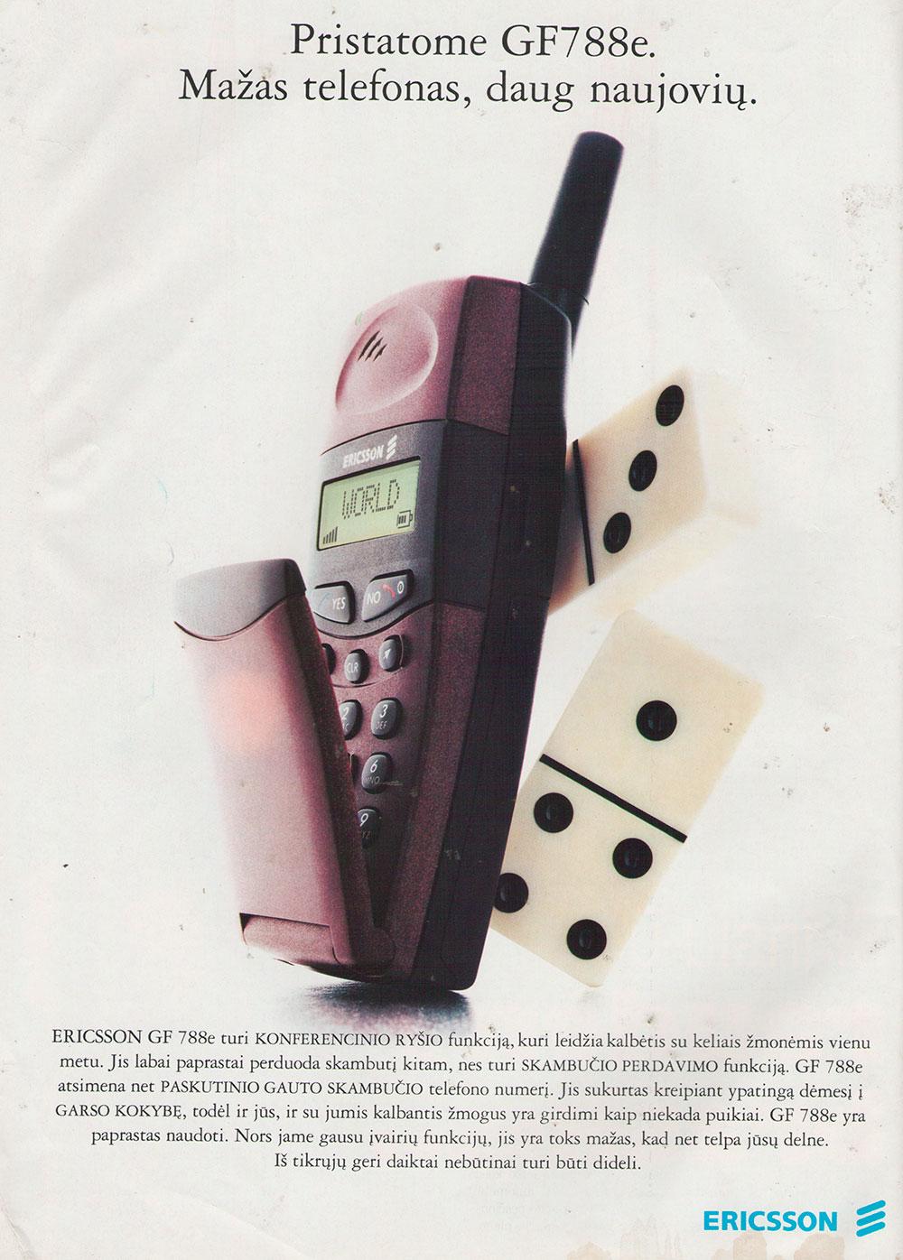 Mažas telefonas, daug naujovių - „Ericsson GF 788e“