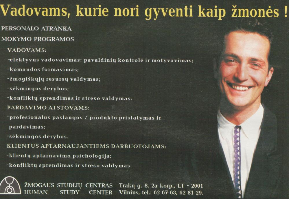 Žmogaus Studijų Centras / Mokymai vadovams