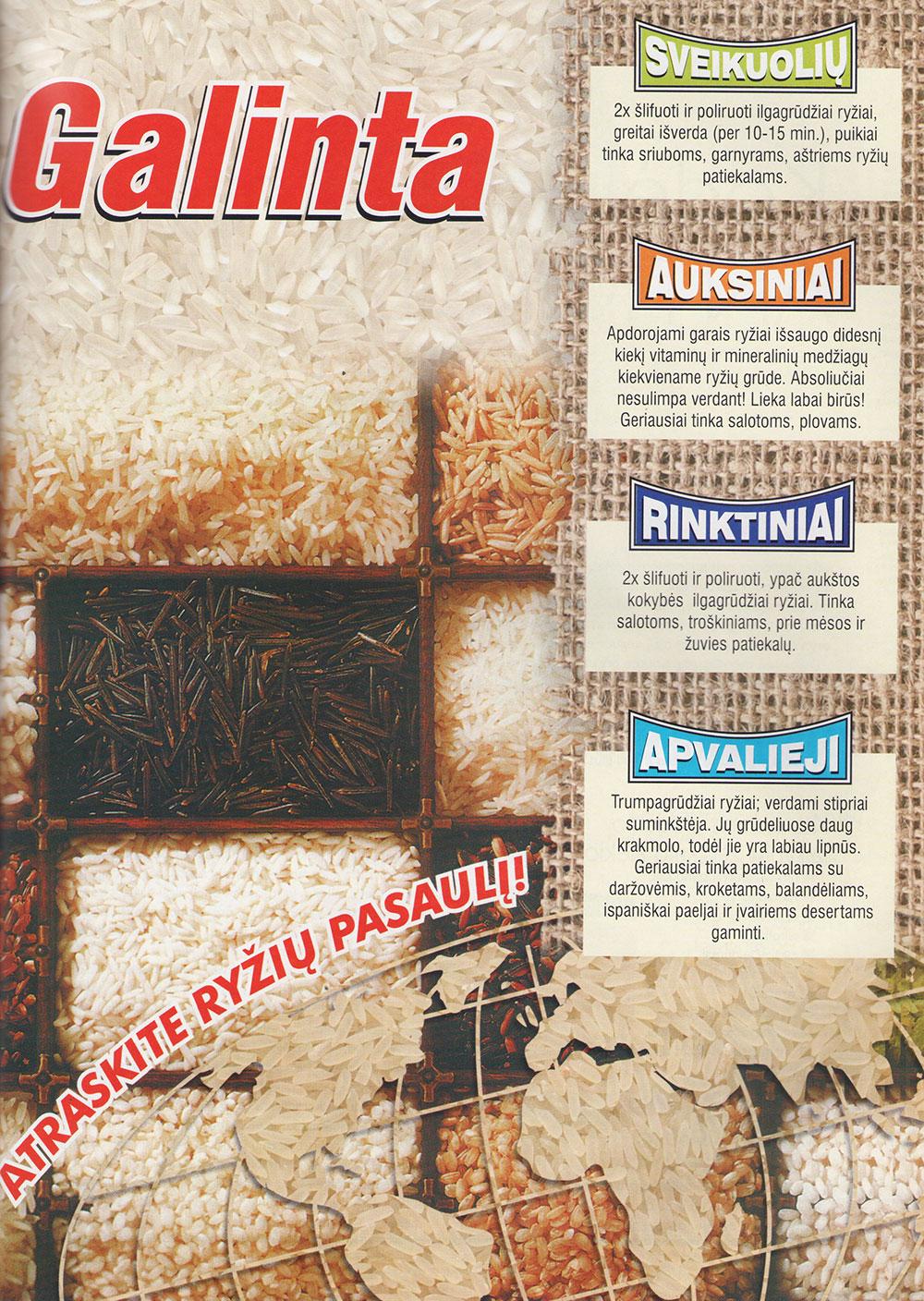 atraskite ryžių pasaulį „Galinta“