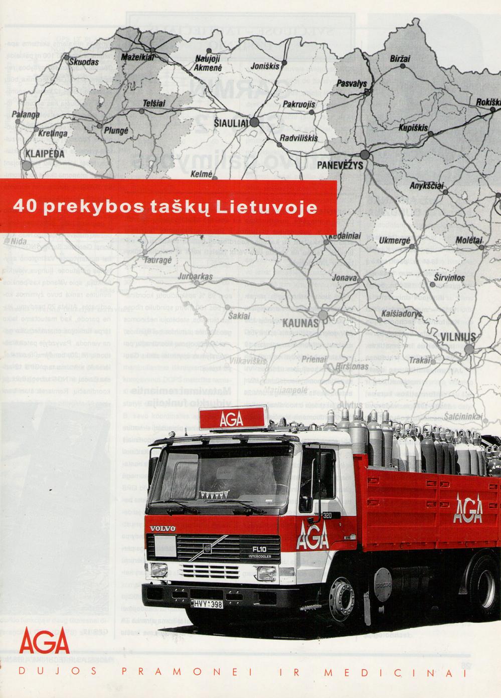 Dujos pramonei ir medicinai / AGA / 40 prekybos taškų Lietuvoje