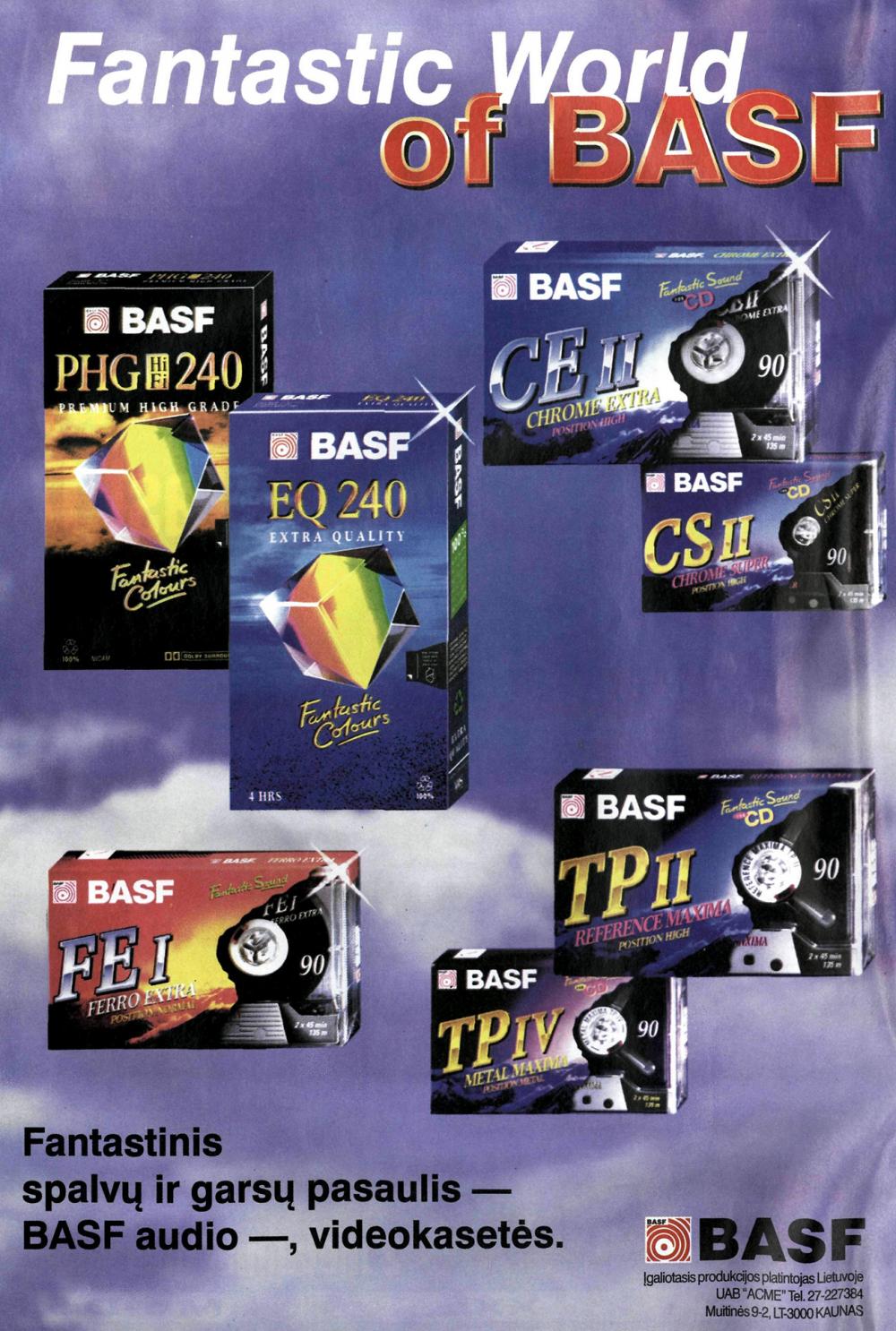 Fantastinis spalvų ir garsų pasaulis - BASF audio-, videokasetės